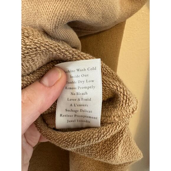 NWOT Frank & Eileen Effie Casual Chic Long Sleeve Funnel Neck Caplet Camel Large - Picture 7 of 9